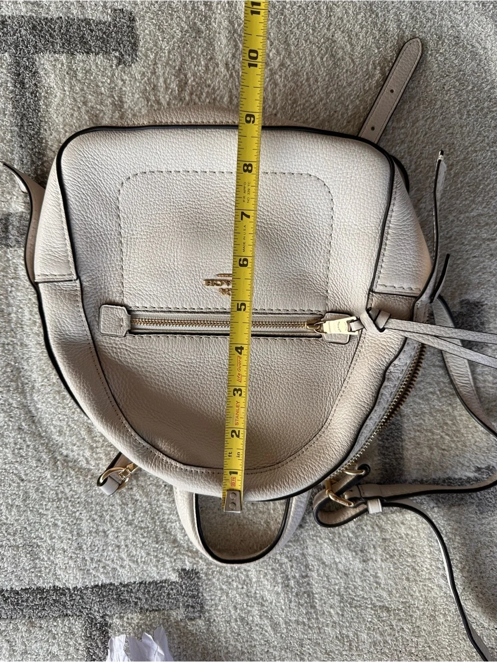 Coach Chalk Pebbled Leather Mini Backpack with Gold Hardware
